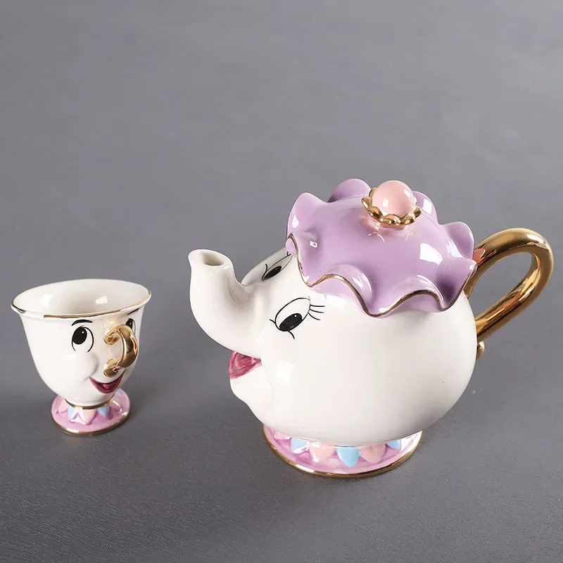 New Cartoon Teapot Cute Cartoon Beauty And The Beast Coffee Pots Mug Mrs Potts Chip Cup Tea Pots Cup One Tea Sets view 2