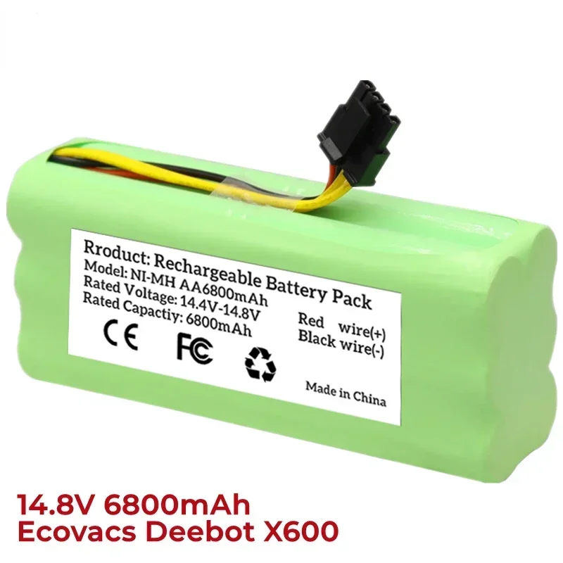 Ni-Mh Aa 6800Mah Voor Ecovacs 14.8V Oplaadbare Batterij Deebot Deepoo X600 ZN605 ZN606 ZN609 Midea VCR01 VCR03 Vacuüm Cleaner