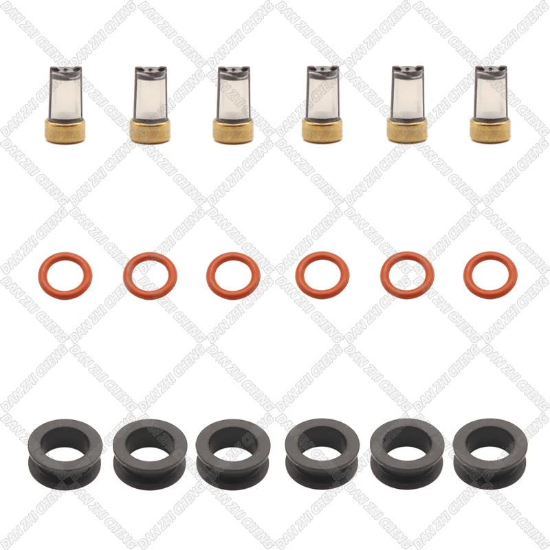 

6 SET For Mitsubishi EAT326Fuel Injector Service Repair Kit Filters Orings Seals Grommets