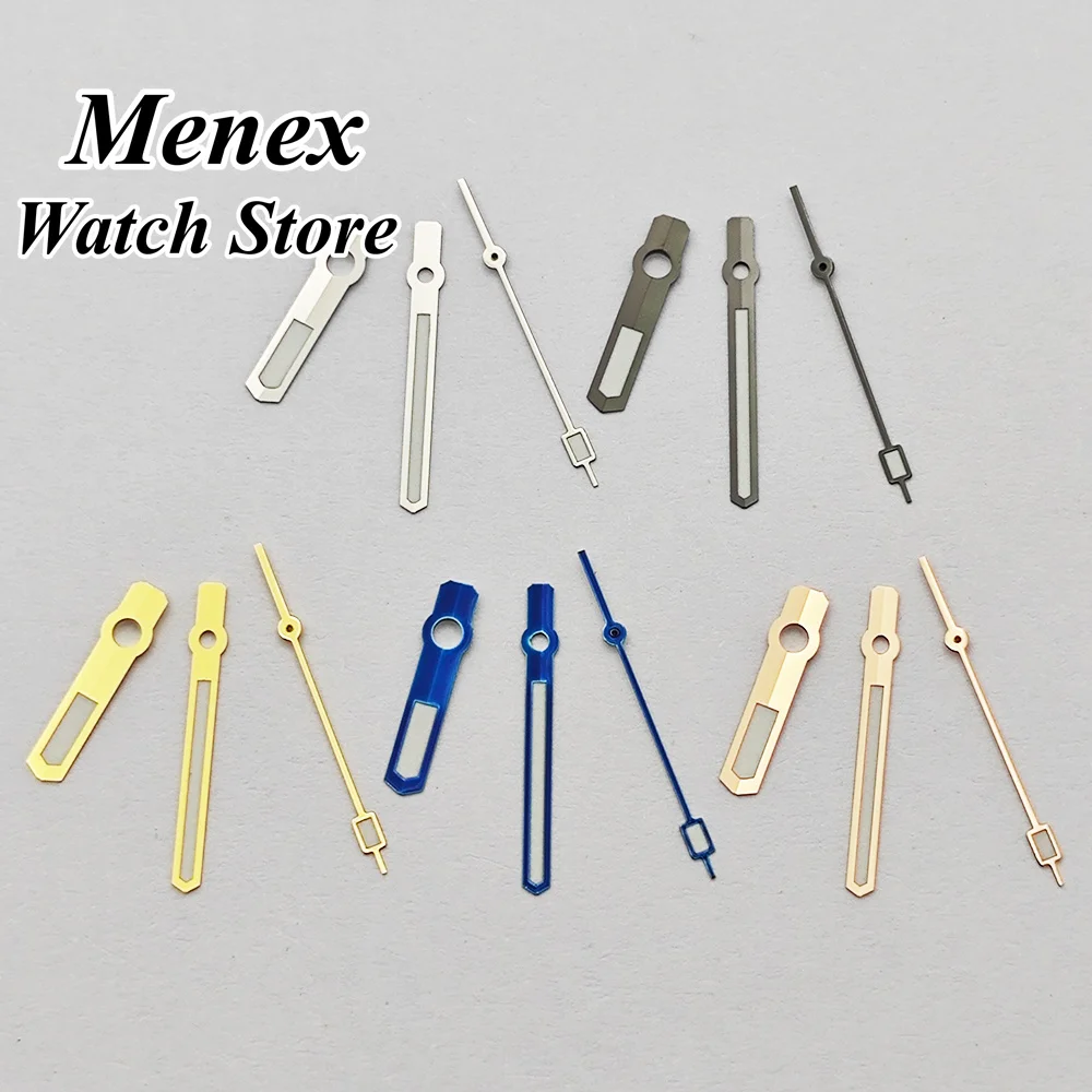 Manecillas de Reloj NH35 de 8 mm x 12,5 mm x 13 mm, Plateadas/Azules/Doradas/Color Plomo, Luminosas en Verde, Compatibles con Movimientos NH35 y NH36, Accesorios para Relojes