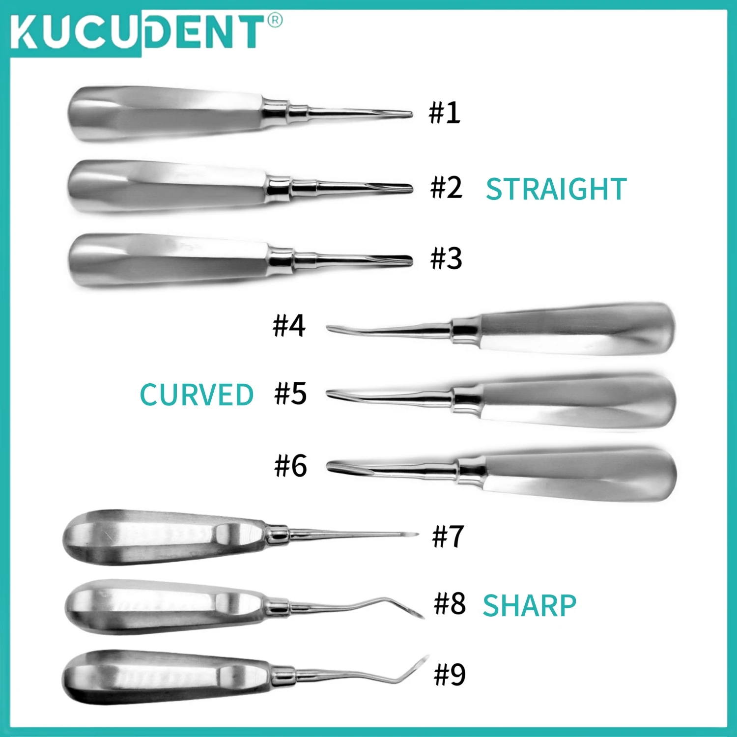 1PC Dental Extraction Elevator Stainless Steel Tooth Extraction Tools Stright Curved Root Minimally Invasive Surgical Instrument