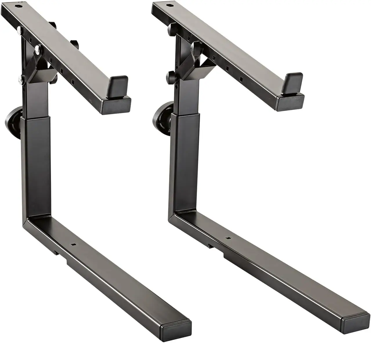 Adjustable Keyboard Stacker For Table Style Stand, Multi Tier Extension Bracket For Electronic Piano Laptop Midi Controller And Mixer, Heavy Duty Steel Studio Equipment, Black