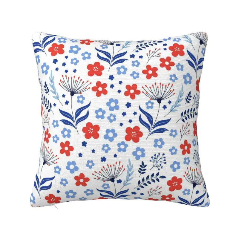 Botanical Floral Print Throw Pillow Case 50*50cm for Sofa Cushion Cover Velvet Polyester Pillowcase Double-sided Printing