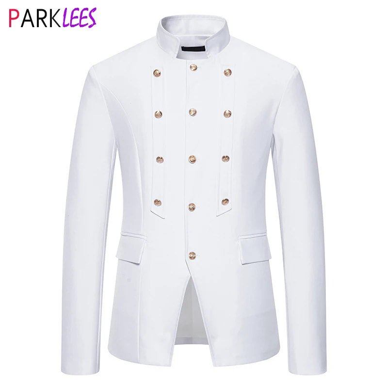 

Mens Court Fashion Prince Suit Jacket 2024 Brand Stand Collar Slim Fit Blazers for Men Wedding Groom Party Dinner Costume Homme