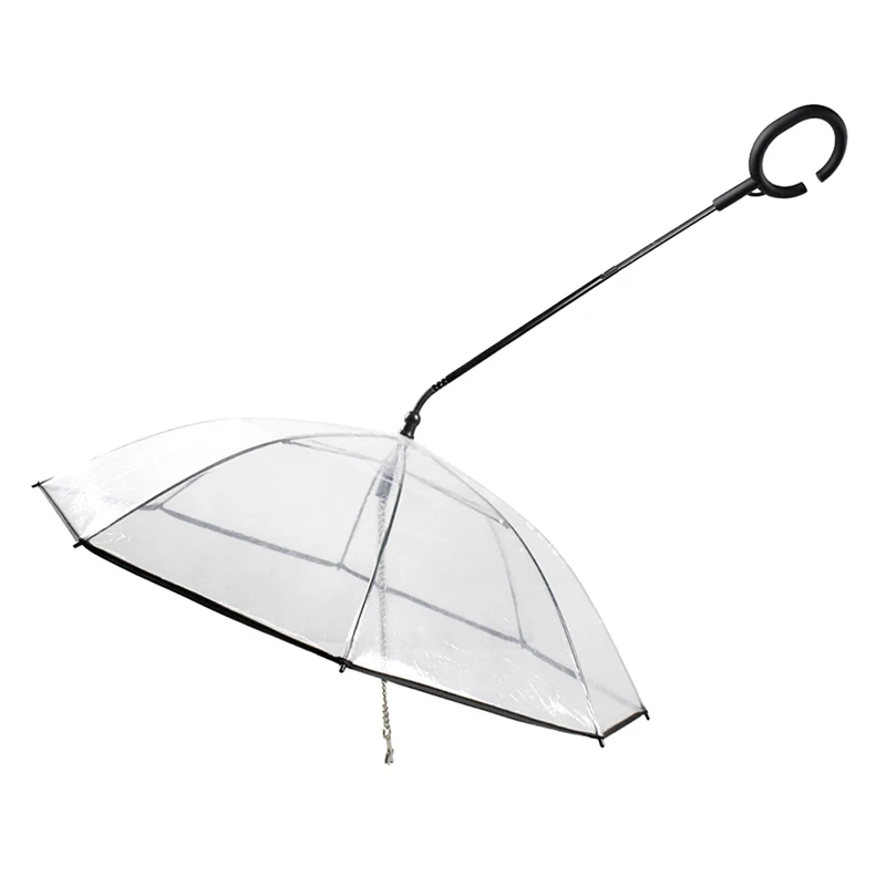 

Umbrella With Leash For Small Pets Umbrella For Dogs Fits 27.5” Back Length Pets O-Shape Handle,Clear Umbrella Surface
