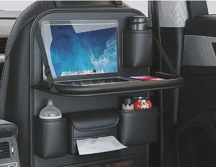 Car Seat Back Storage Bag Foldable Table for Kids Dinning Watching Movie Foods Drink Holder Auto Backseat Organizer Accessories