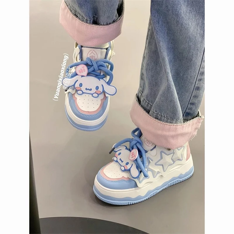 

Cinnamoroll Anime Kawaii Sanrio Fashion Platform Board Shoes Cute Cartoon Ins Hello Kitty Casual Sneakers Girls Gifts