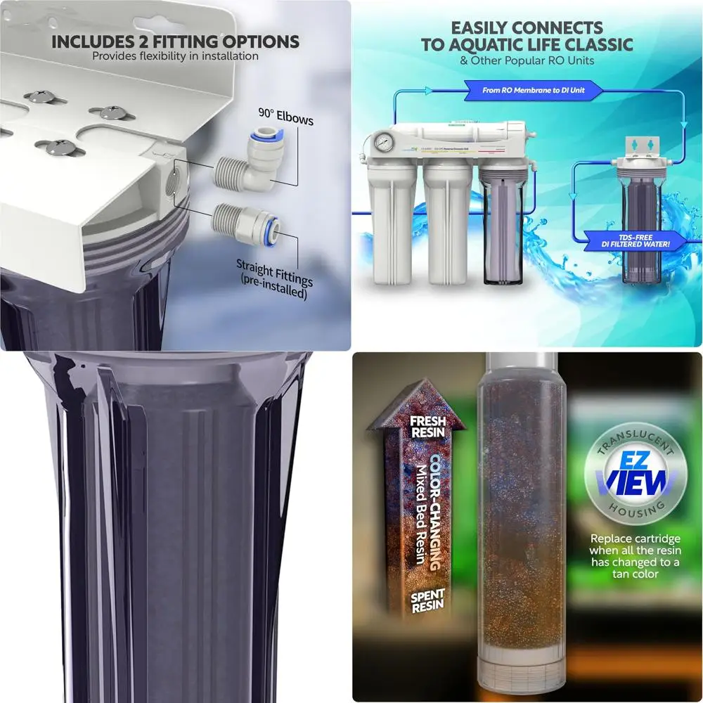 

Aquatic Life Color Changing Deionization DI Resin for Hydroponic Reverse Osmosis Water Filter System RO Filtration Unit, Single