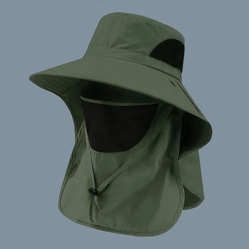1PCS Summer Sun Hats UV Protection Outdoor Fishing Hats Men's and Women's Camping Visors Bucket Hats Neck Flap Bucket Hats view 3