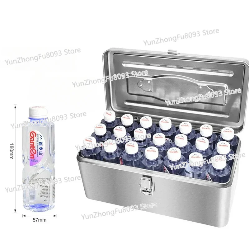 Large Capacity Stainless Steel Protective Box Shockproof Anti-fall Portable Empty Parts Organizer for Electrician Tools Storage
