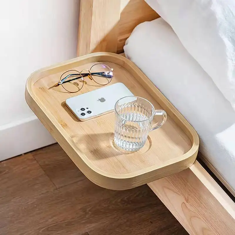 Modern Bedside Storage Rack Solid Wood Projector Table Bedroom Creative Storage Partition Free Punching Design