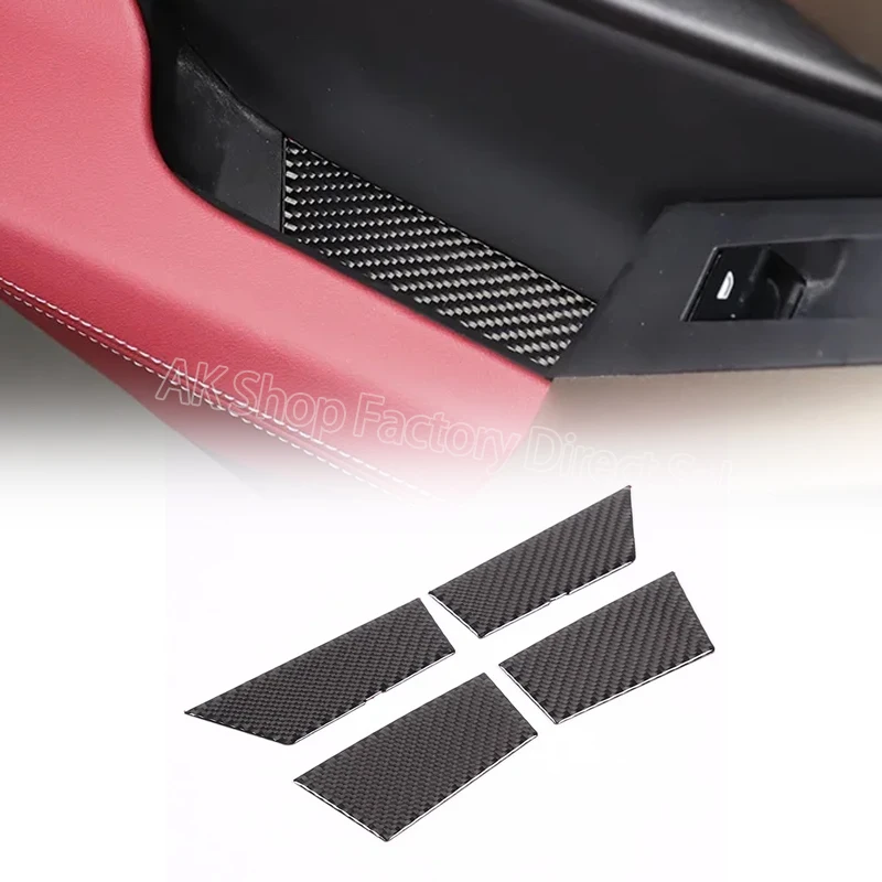 For BMW 5 Series G60 2024+ Soft Carbon Fiber Car Door Storage Box Slot Pad Sticker Interior Protection Car Interior Accessories