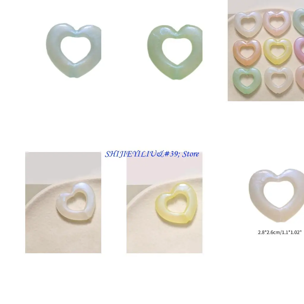 

E21F DIY Necklace Supplies Resin Hollow Heart Pendants Jewelry Making Accessories