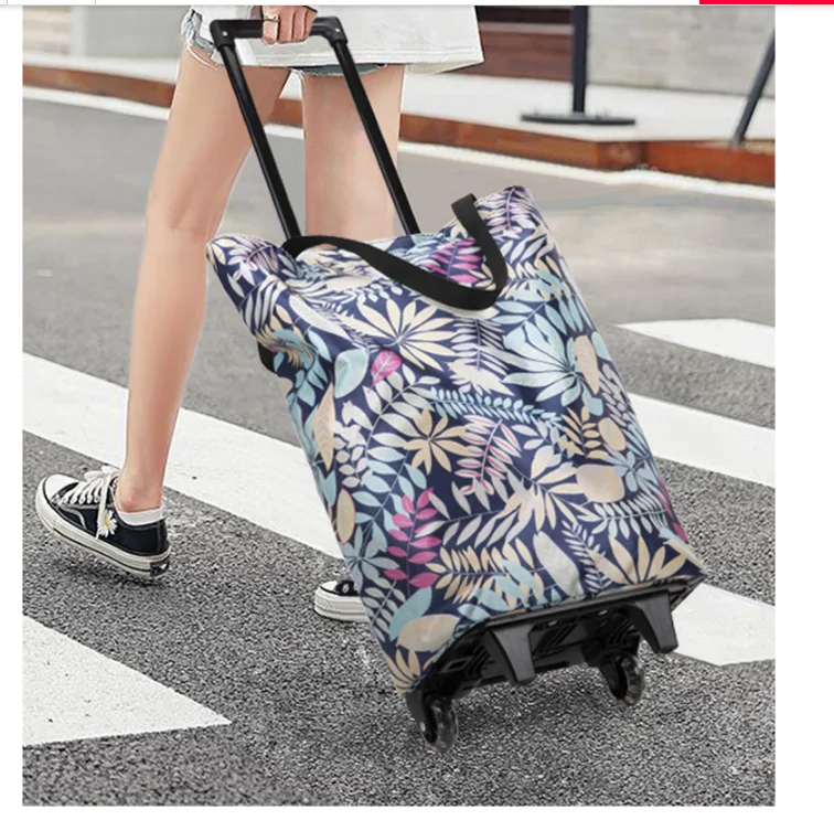 shopping bag for women travel trolley bag for shopping luggage bag with wheels Luggage Cart Shopping Camping Folding bags wheels