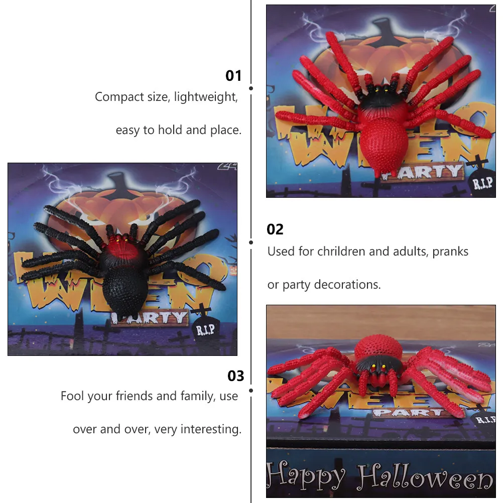 

Набор из 6 реалистичных имитаций пауков для Хэллоуина, компактные и легкие украшения для вечеринок в стиле хоррор, декор для ночных клубов