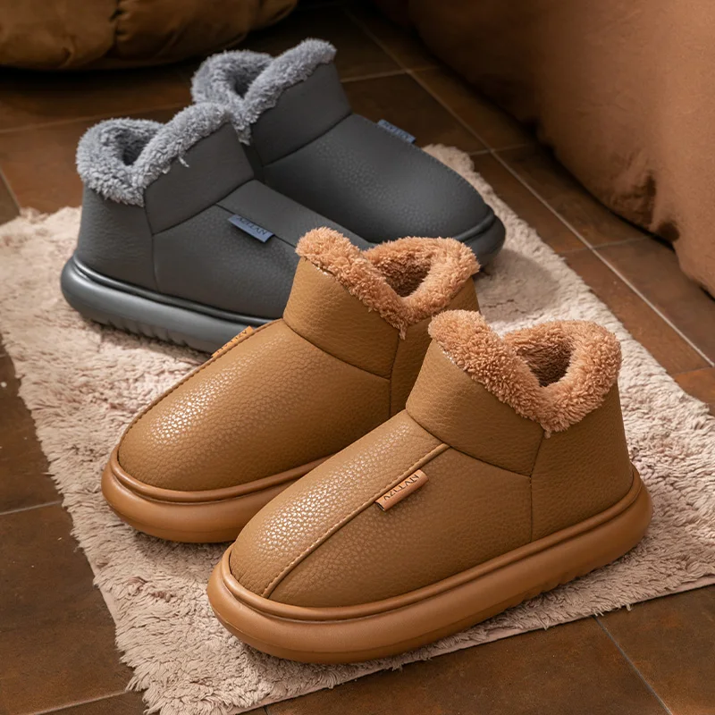 Chaussures en coton à talons tout compris pour femmes, nouveau style d'hiver avec polaire ajoutée et semelle épaisse pour la chaleur, slip en coton peluche