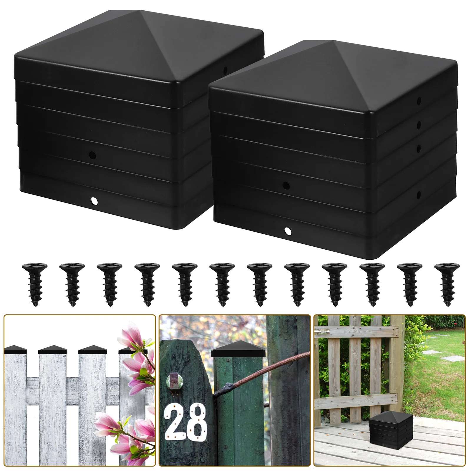 

12pcs Plastic Post Cap 40Mm Smooth Edge Fence Cover Guardrail Protector Reusable Durable Weatherproof Column Seal For Garden