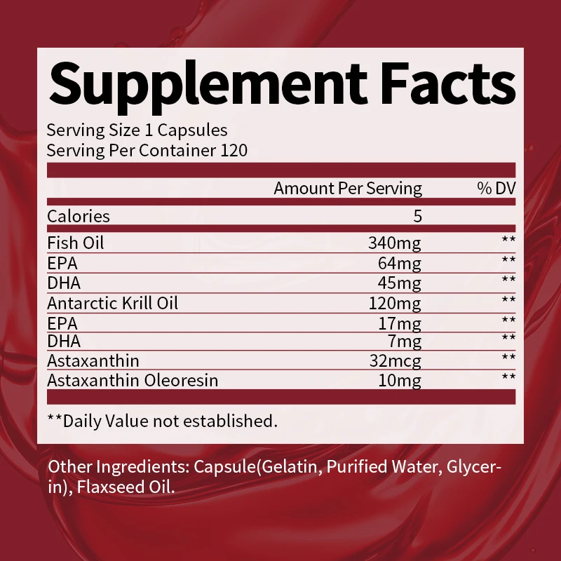 BEWORTHS Astaxanthin Capsule with DHA Antioxidant Skin Care Easing Oxidative Stress,Focus Memory,Heart,Brain Cell Health