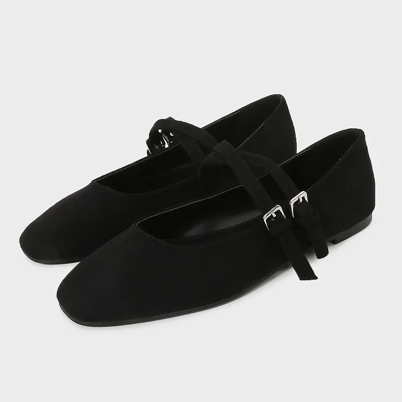 comfort-satin-ballet-flats-women-fashion-black-cross-tied-buckle-shallow-mary-jane-shoes-elegant-square-toe-brand-designer-shoes