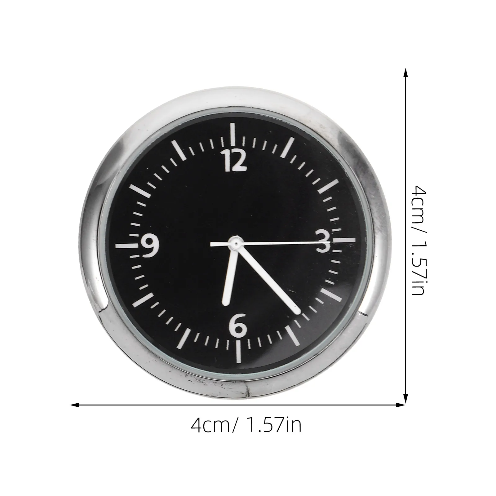 Car Dashboard Electronic Clock Compact 4Cm Diameter Stick on Auto Dashboard Quartz Clock for Car Bike Motorcycle Boat Interior