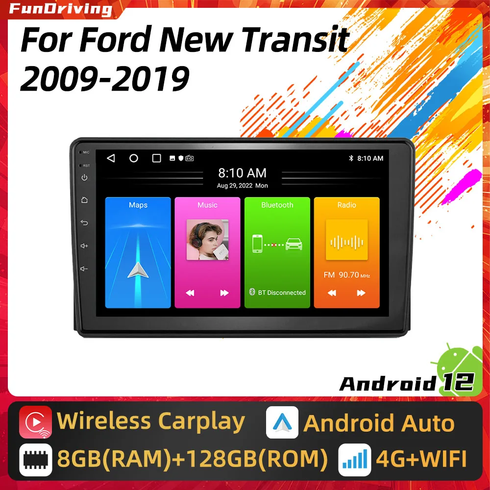 Car Multimedia Player for Ford New Transit 2009 - 2019 Focus 2005-2010 2 Din Android Radio Screen Stereo Head Unit Autoradio GPS