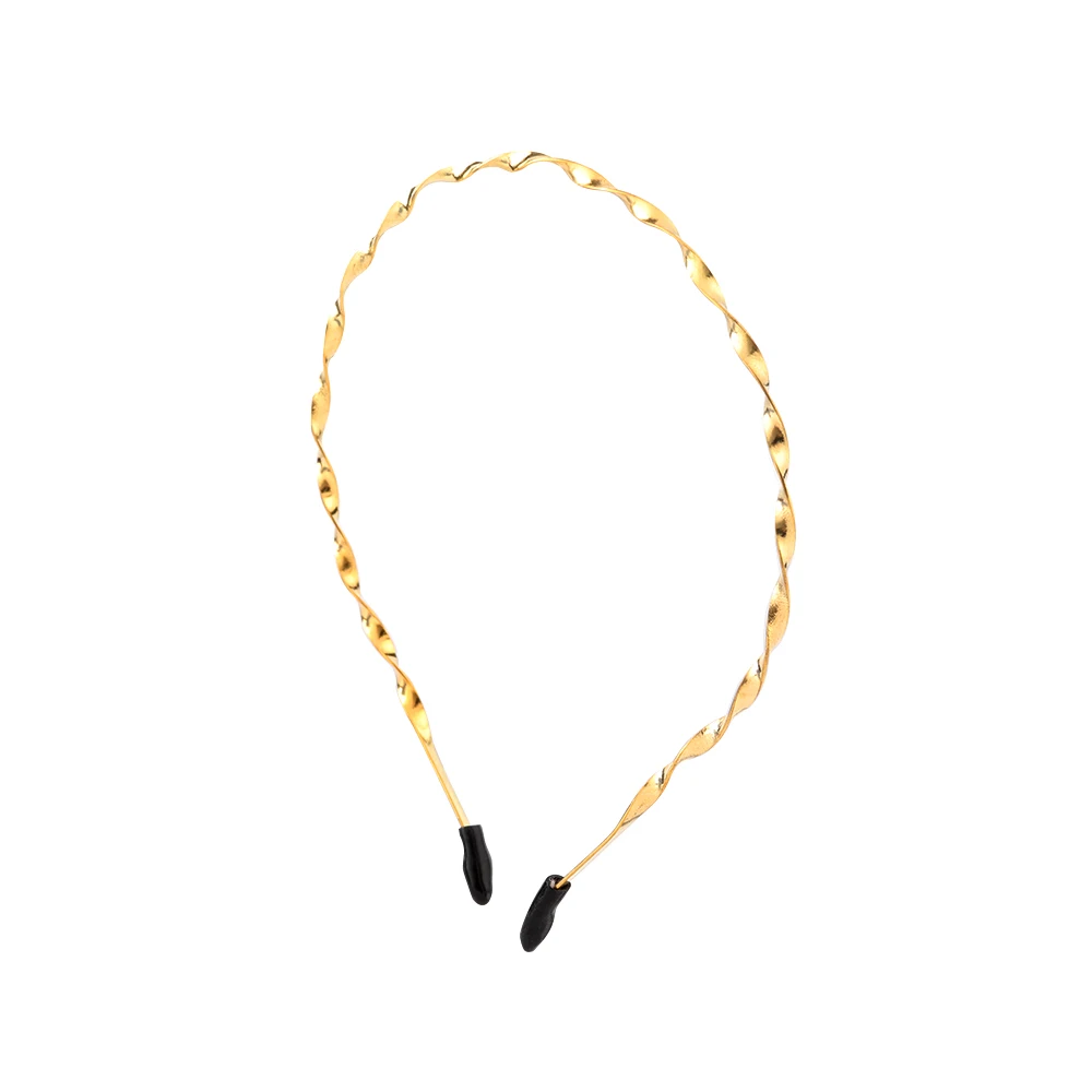 

Hot Sale Alice Style Hair Styling Tool Black Head Hoop Casual Headwear Wavy Headband Sports Metal Hairband
