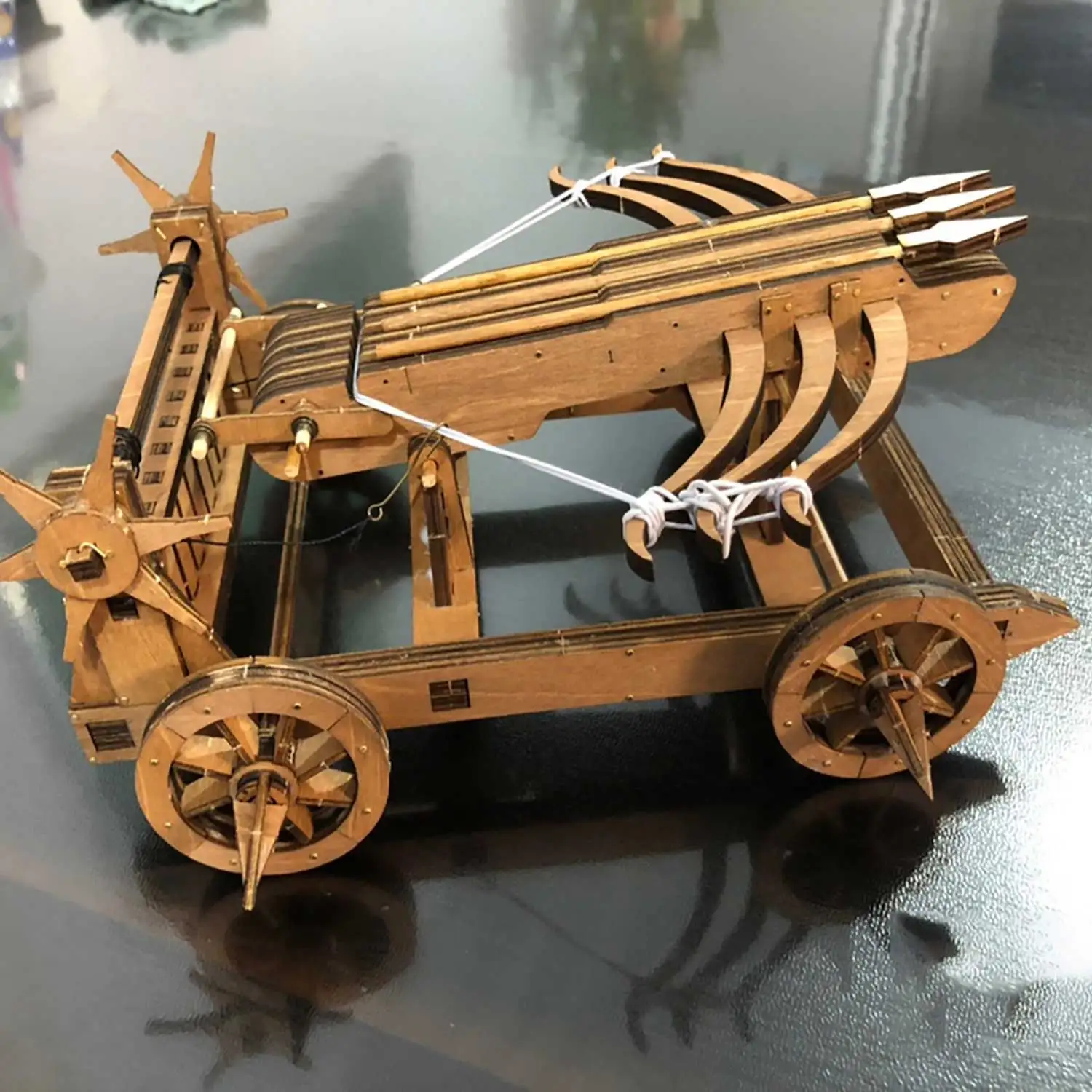 

Ancient Chinese Chariot Model - Three Kingdoms Era Wooden DIY Kit, Historical Military Vehicle Display Decor for Adults