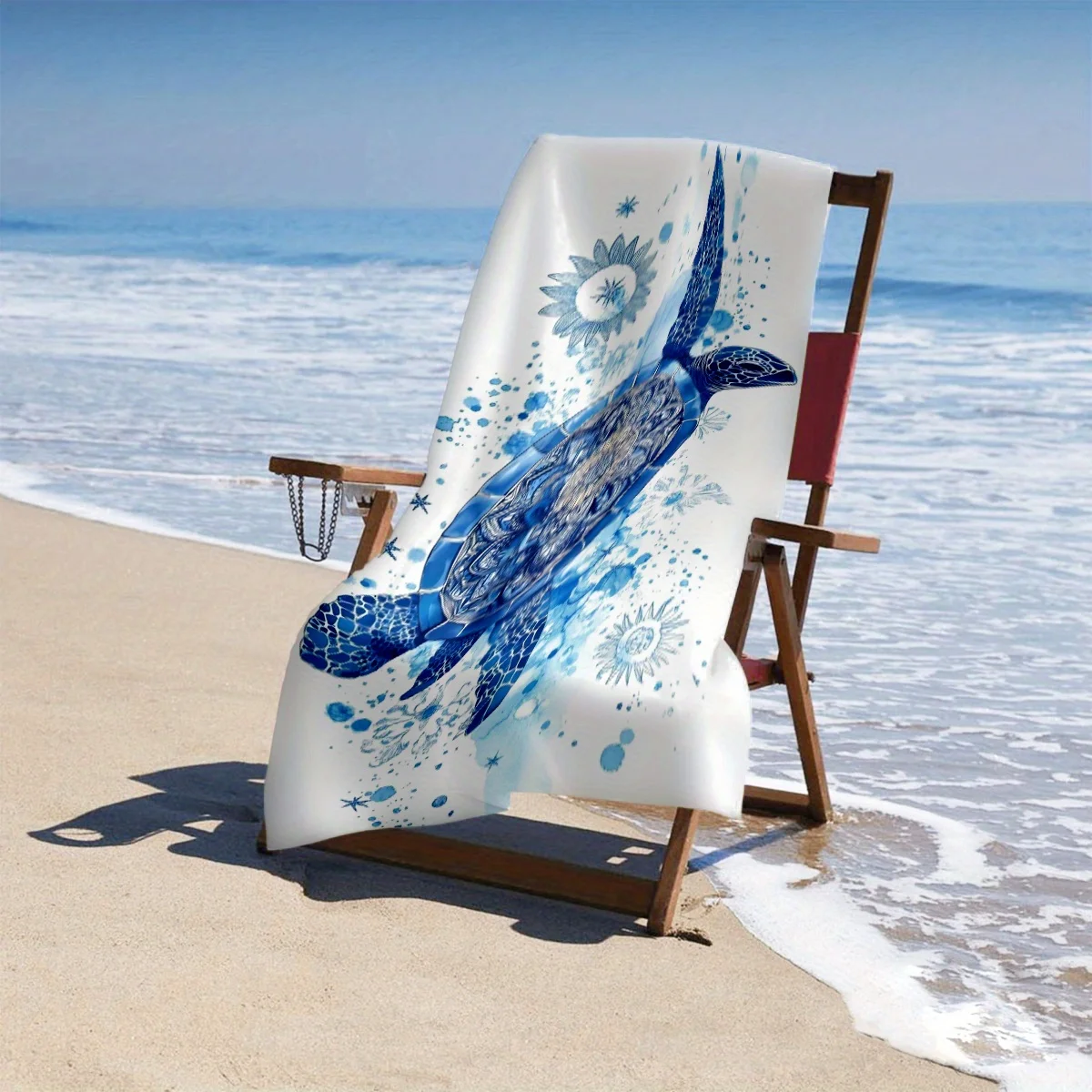 

1pc Ocean Style Turtle Beach Towel - Perfect for the beach, pool, outdoor adventures, camping and summer vacations