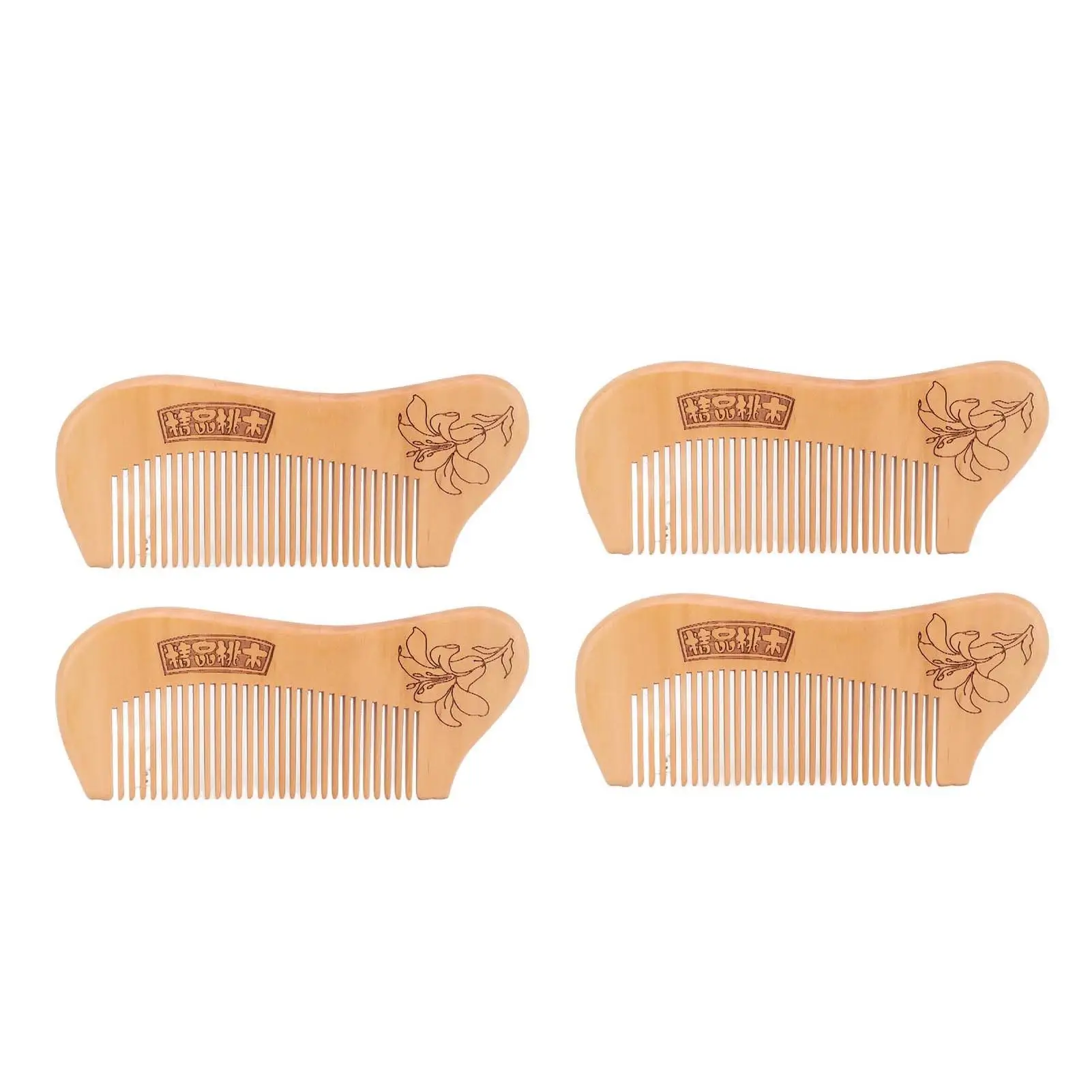 

Ergonomic Peach Wood Comb - Anti-Static Wooden Hair Tool with Fine Teeth & Elegant Design for travel