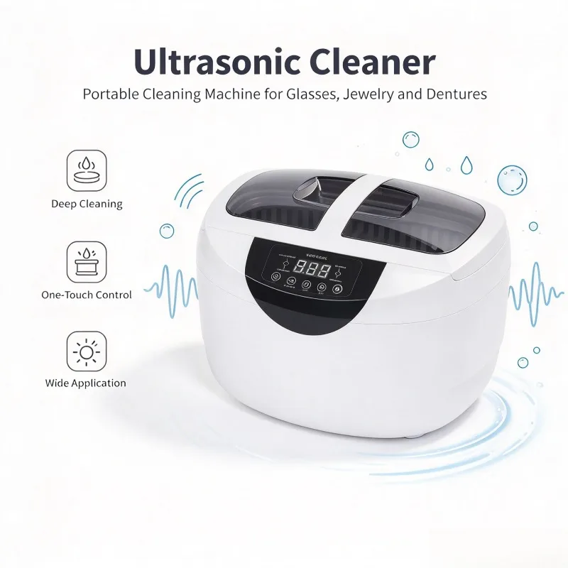 Household Commercial Ultrasonic Cleaner Multi-purpose Cleaning Machine for Glasses Watch Jewelry Denture Cleaning