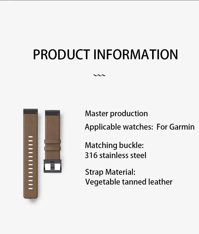 ANBEST 22mm 26mm Quick fit for Garmin Fenix 8/7/7X/6/6X/5/5X Plus Genuine Leather Strap for Fenix 6/7 pro Replacement Band