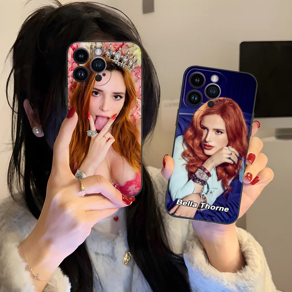 Mobile Bella Thorne Phone Case for iPhone 16 15 14 13 12 11 X XR XS 8 7 Pro Max Plus Mini Black Cellphones Smartphone Cover