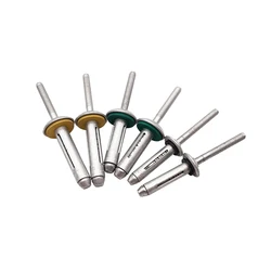 5056/7A03 All Aluminum Fold Type Bulbite Rivet with Washer 5.2mm/6.4mm 20/50/100/200/500Pcs for Soft/Plastic Materials