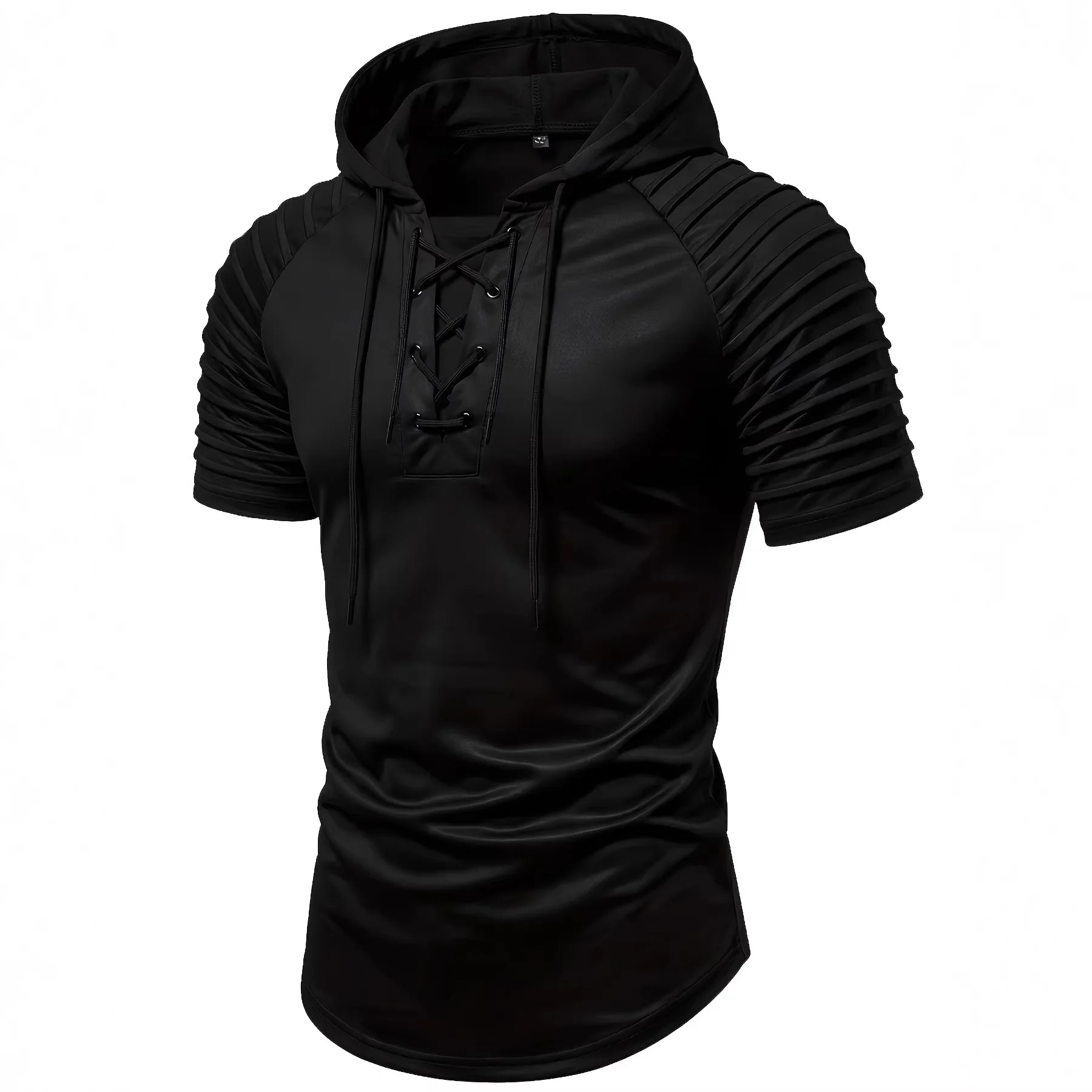 Men's T Shirt 2026 Summer Slim Fitness Hooded Short-Sleeved Tees Male Lightweight Hoodie Fitness Breathable Sports Tops