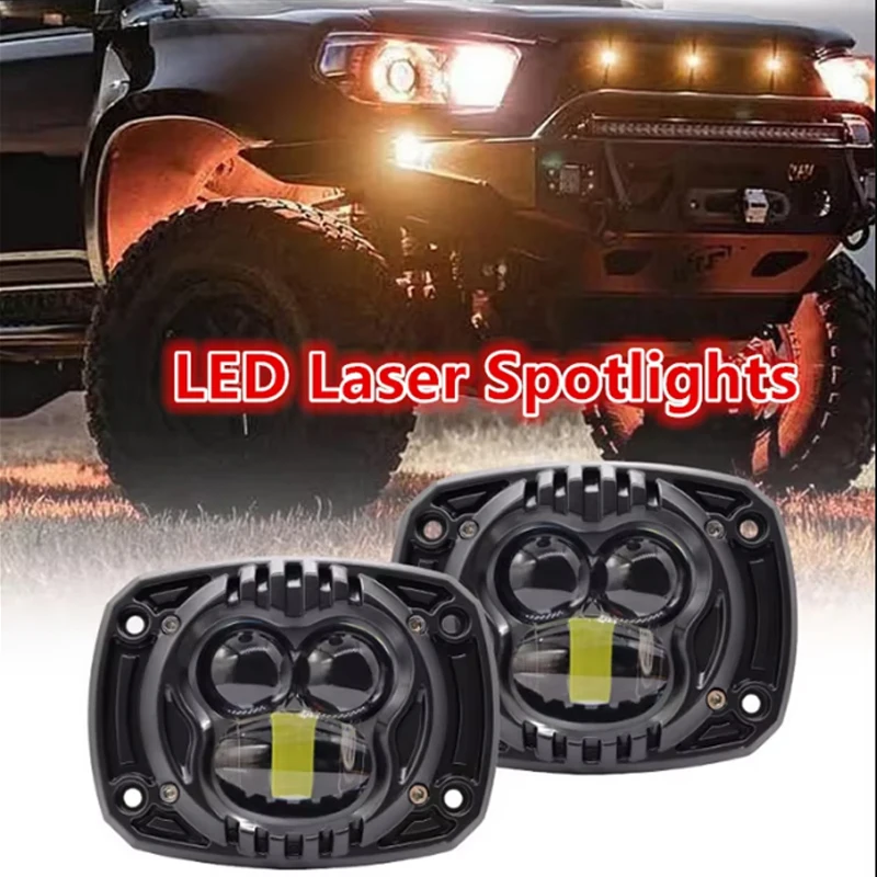 Flach montierte Fahrlicht-Scheinwerfer, Arbeitsleuchte für Jeep Wrangler Offroad 4x4 Truck ATV Moto Nebelscheinwerfer Auto DRL-Lichter
