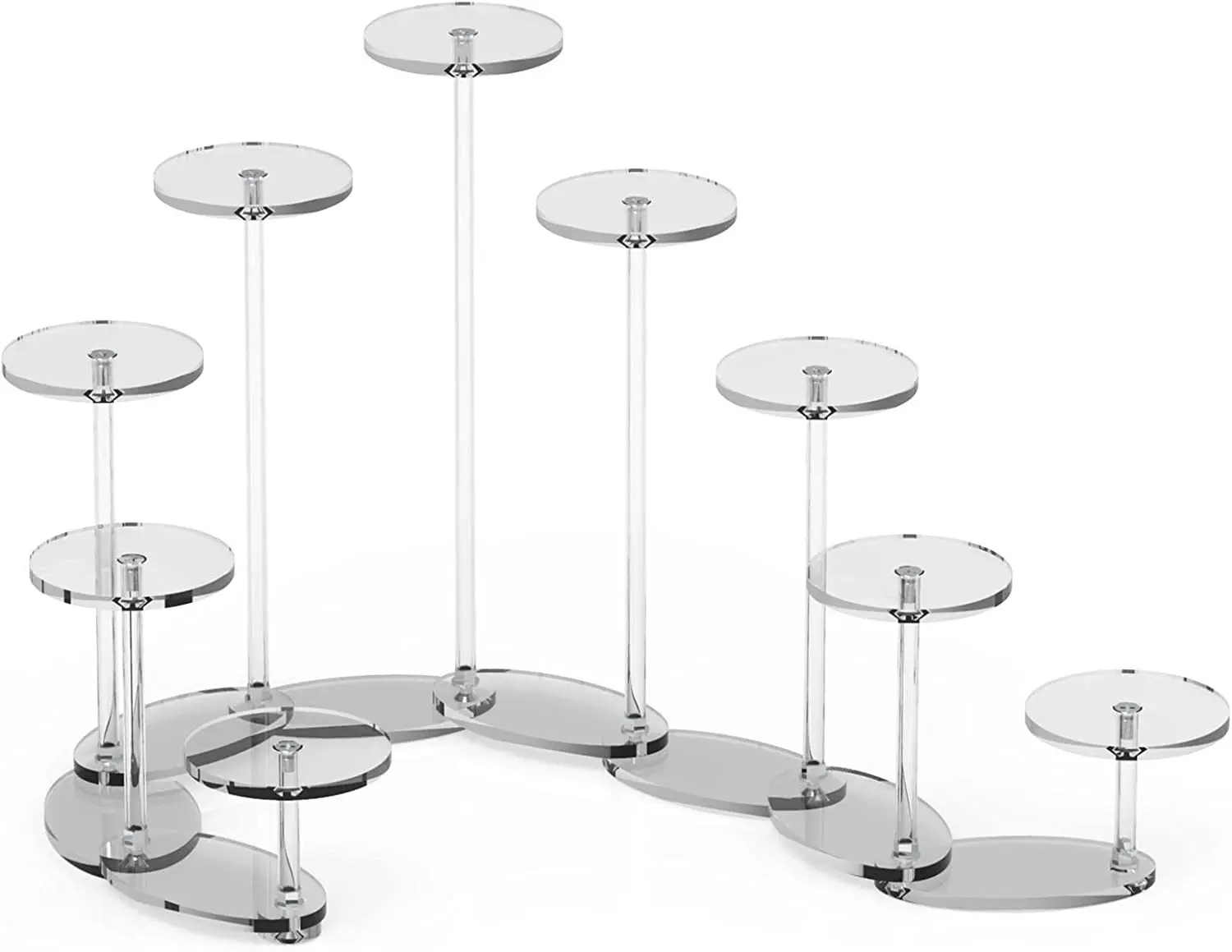 

Colorful Acrylic Display Rack, 9 Tier DIY Shape Organizer for Toy Models, Nail Polish, Cosmetics, Desserts, Cupcake Display