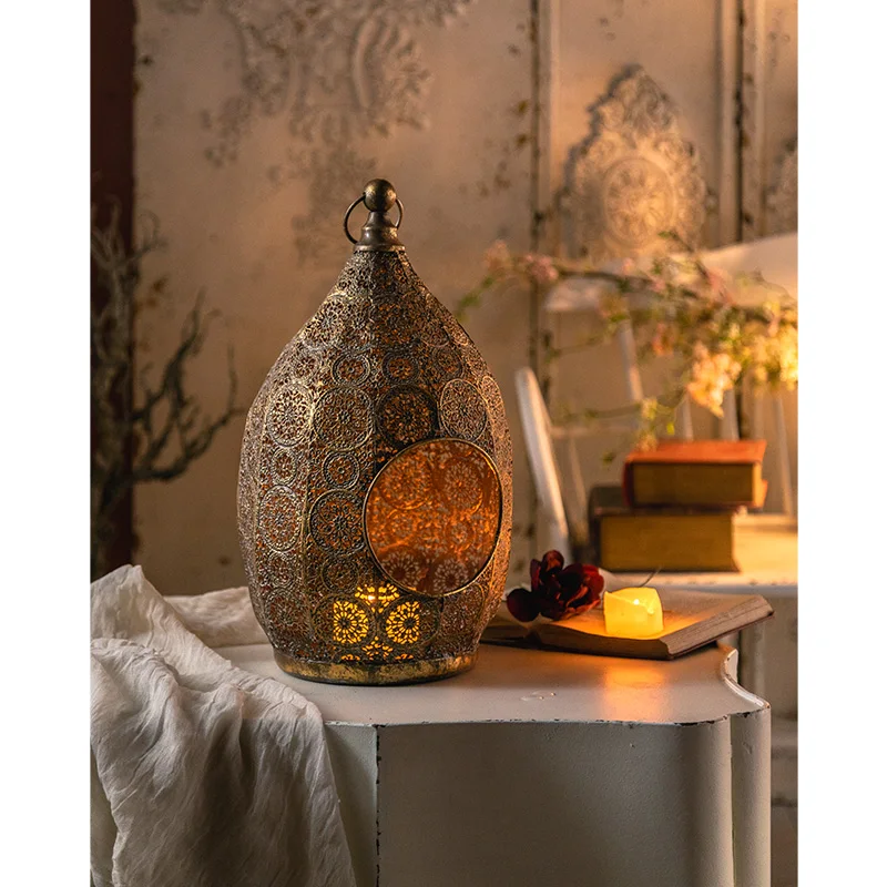 

Исламский мусульманский винтажный металлический подсвечник в марокканском стиле, украшение из кованого железа, декор для Ид Мубарак, Карим, Рамадан