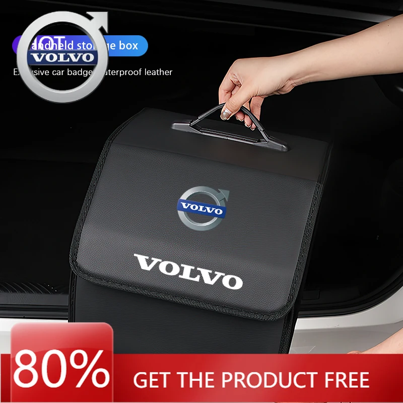 

Эмблемы 2026 Новый кожаный органайзер с логотипом автомобиля Volvo, чехол для хранения багажника Volvo Xc60 Xc90 V40 V60 S60 V50 V90 S80 C