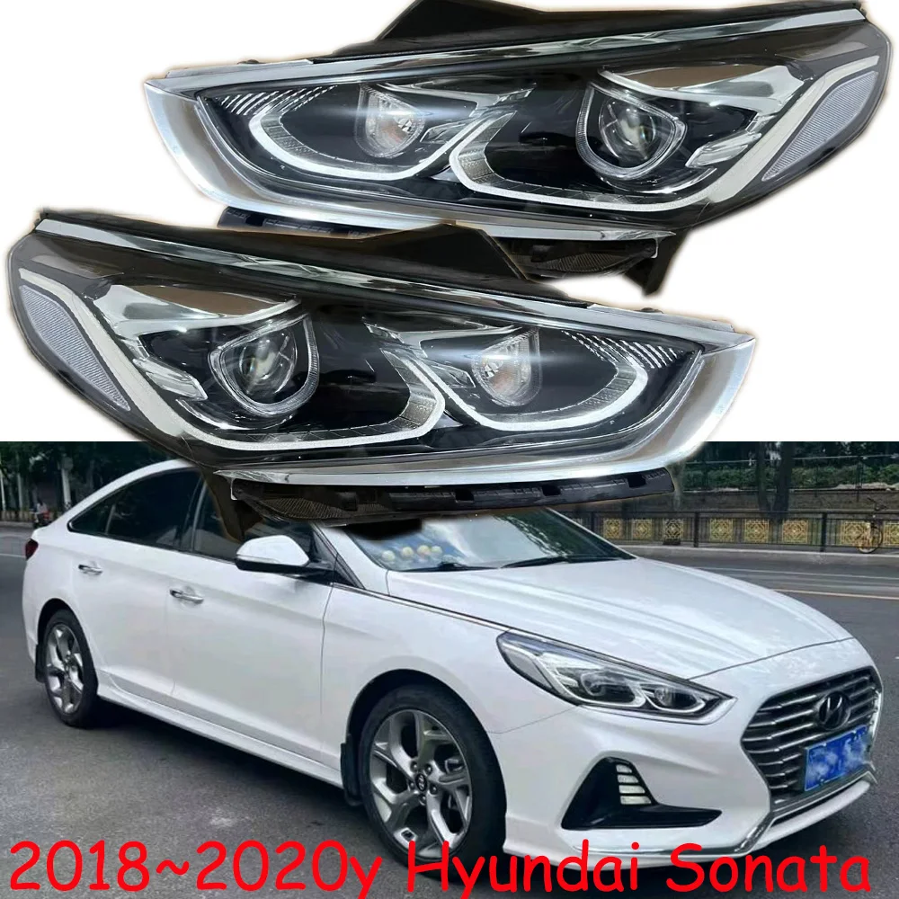 1pcs car bumper headlamp For Hyundai sonata headlight 9th 2018~2020y head lamp for Hyundai Sonata fog lamp