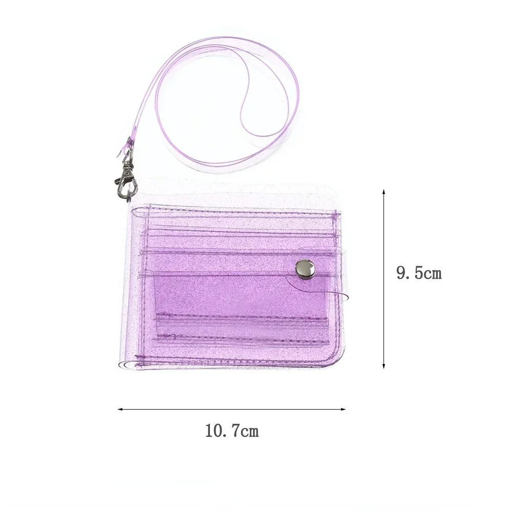 1Pc Fashion Girls Card Wallet PVC Transparent Waterproof Small Coin Purse Credit Business ID Card Holder Pouch for Boys Gift