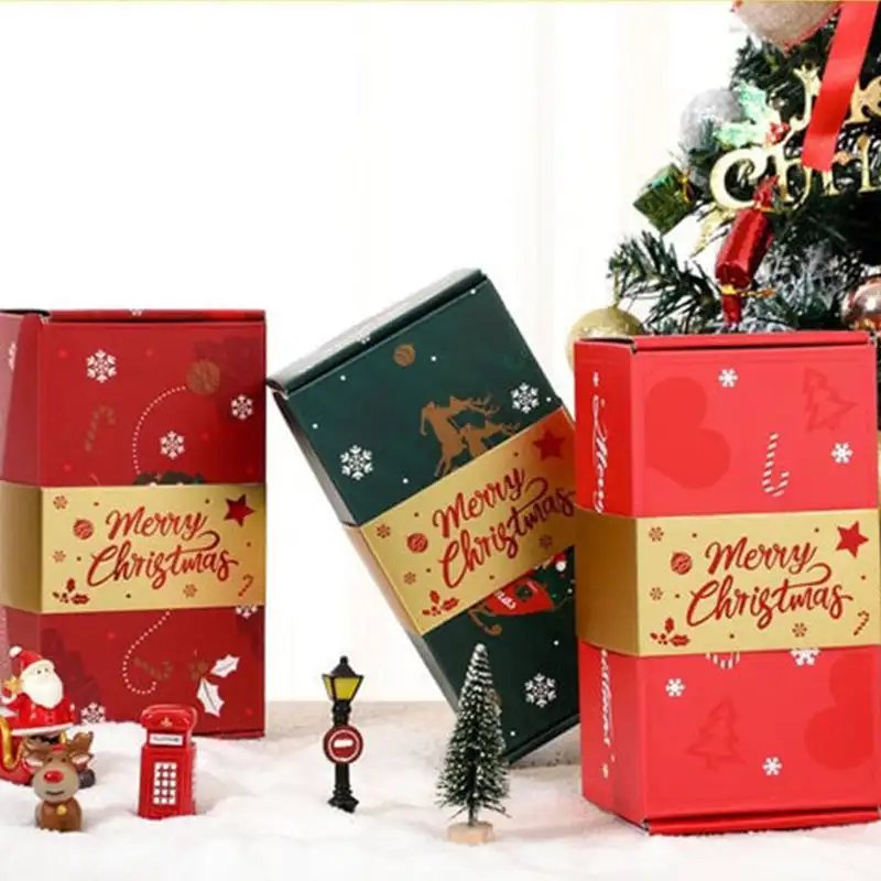 10/12/16/18/20 Cards Christmas Gift Box Folding Paper Box Pop Up Red Envelope Gift Box Set Birthday Wedding Surprise Bounce Box