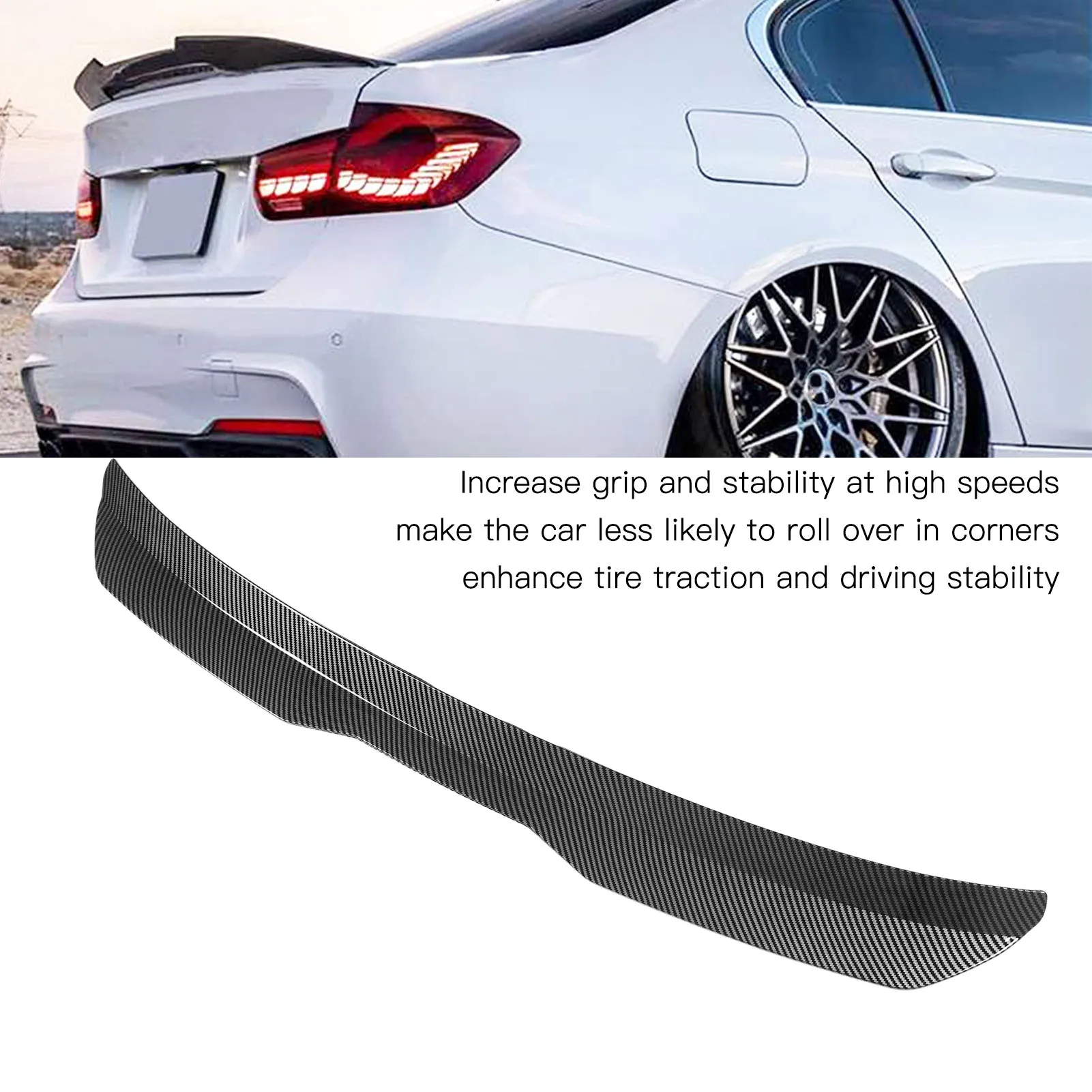 Rear Window Roof Spoiler Visor Deflector Universal Replacement Fit Reduce Resistance Window Top Lip Molding Trim Car Accessories