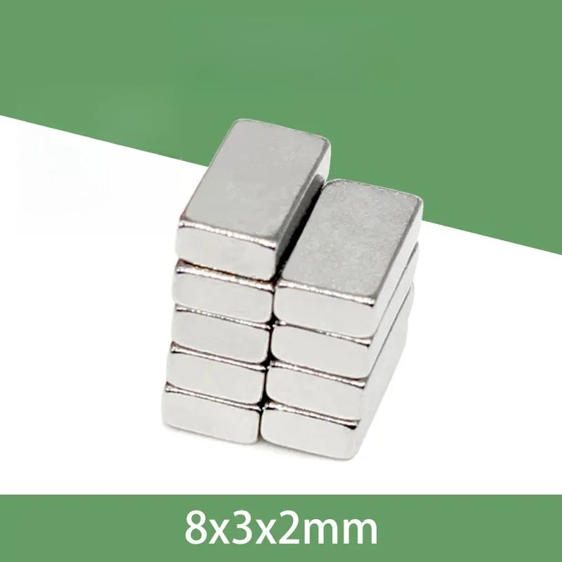 8x3x2mm Square magnets can be widely used for refrigerators, office document fixation and DIY  8x3x2mm