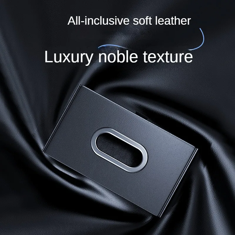 Car Mounted Sunshade Tissue Box Holder Leather Sun Visor Hanging Napkin Pater Towel Organizer Highend Auto Interior Tissue Case