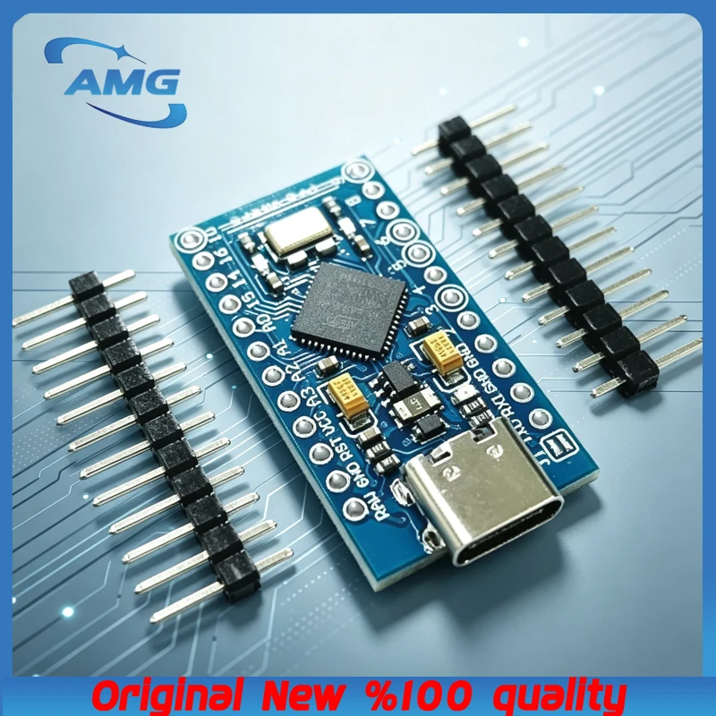 Pro Micro ATmega32U4 5V 16MHz replacement ATmega328 for Arduino TYPE-C with 2-row Pin header for Leonardo Mini Usb Pro