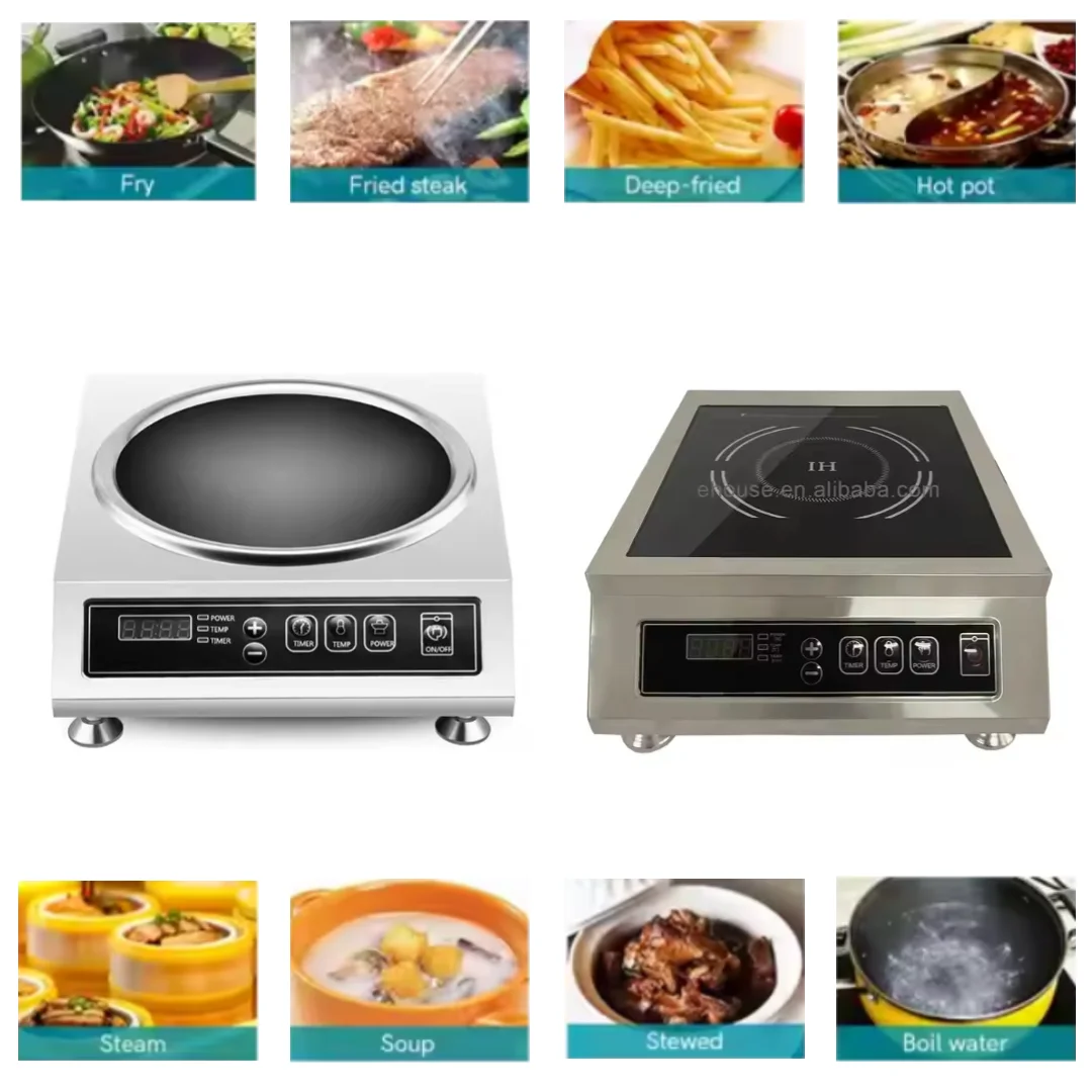 

Коммерческая индукционная плита 2025 года, 3500 Вт, высокоскоростная, из нержавеющей стали, портативная, с вилкой стандарта США, OEM, для коммерческого и домашнего использования