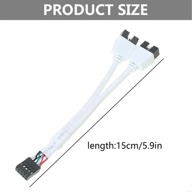 62KA USB 2.0 da 9 pin a doppio cavo schermato a 9 pin per stabilità del segnale migliorata e protezioni per scheda principale