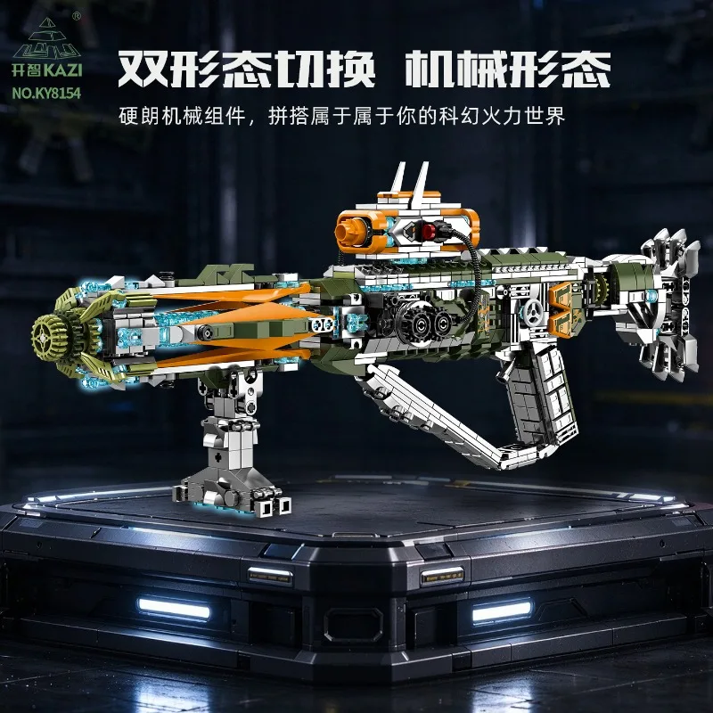Mechanical Armored Dinosaur Building Blocks, 2-in-1 Glow in Dark Model, Launching Blaster Assembly Desktop Toy