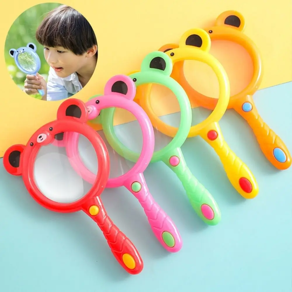 Creative PP Hand Held Magnifier Cute Cartoon Gift Insect Viewer Outdoor Exploration Reading Glass Lens