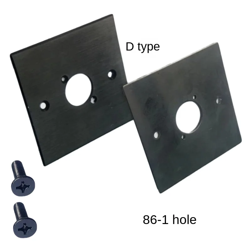 D-type 86 type 86MM brushed metal panel, 1-hole, 2-hole, 3-hole, 4-hole with screw hole, wall mounted, black and white